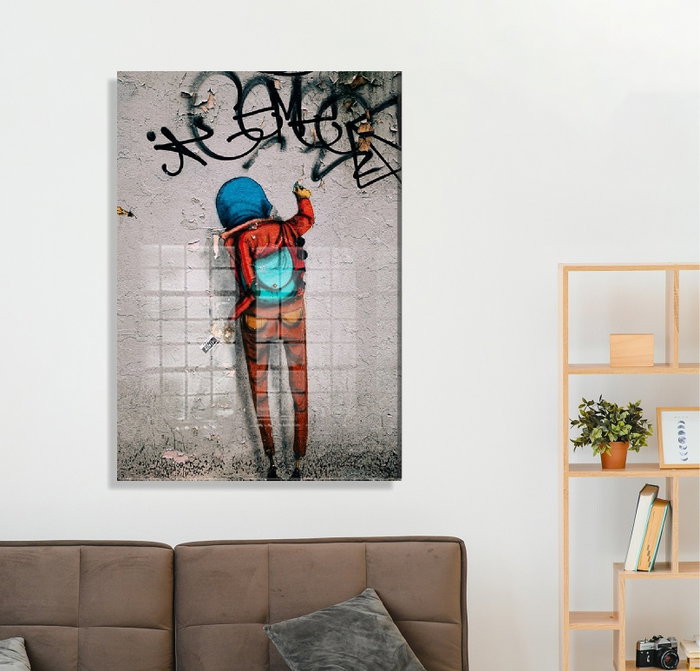 Wallity Cuadro Decorativo de Vidrio Templado Banksy 30 x 45 cm Wallity Cuadro Decorativo de Vidrio Templado Banksy 30 x 45 cm